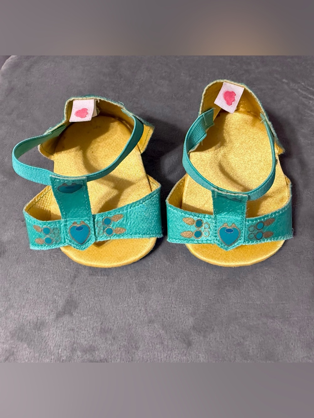 Build-A-Bear Princess Jasmine Shoes Teal Gold Sandals